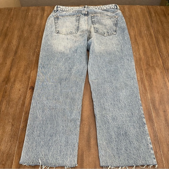 MNG Jeans High Rise Jeans Women’s 6 Ankle Cropped Straight Leg Frayed Light Wash - Picture 9 of 11